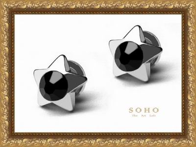 Мужские серьги на магнитах "SOHO Platinum"