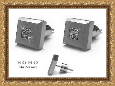 Мужские титановые серьги "Intense" by SOHO. The Art Loft