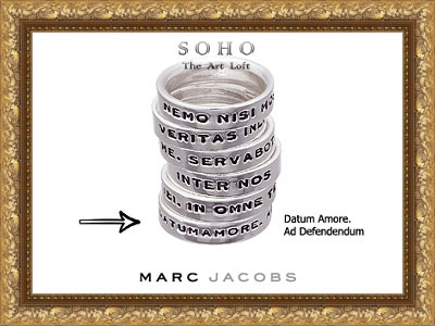 Мужское кольцо "Datum Amore. Ad Defendendum" by Marc Jacobs