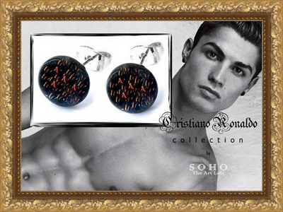 Мужские серьги - гвоздики "Cristiano Ronaldo Collection" by SOHO. The Art Loft
